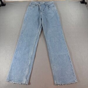Abercrombie 90s‎ Straight Criss Cross Jeans Womens 26 Ultra High Rise Light Wash